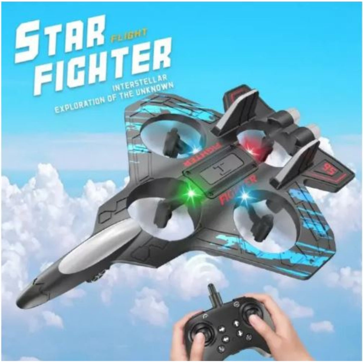 Fighter Plane | RC Drone Plane with LED Lights & Stunts