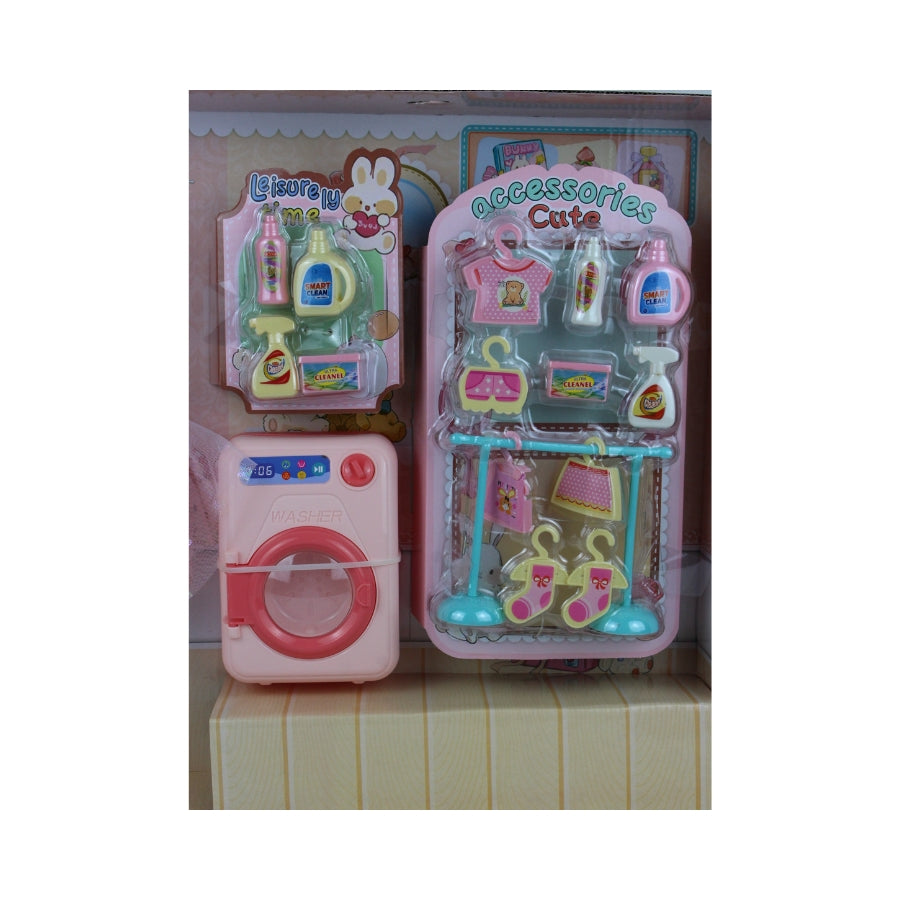 Fashion Doll Play Set - Complete Accessories with Washing Machine