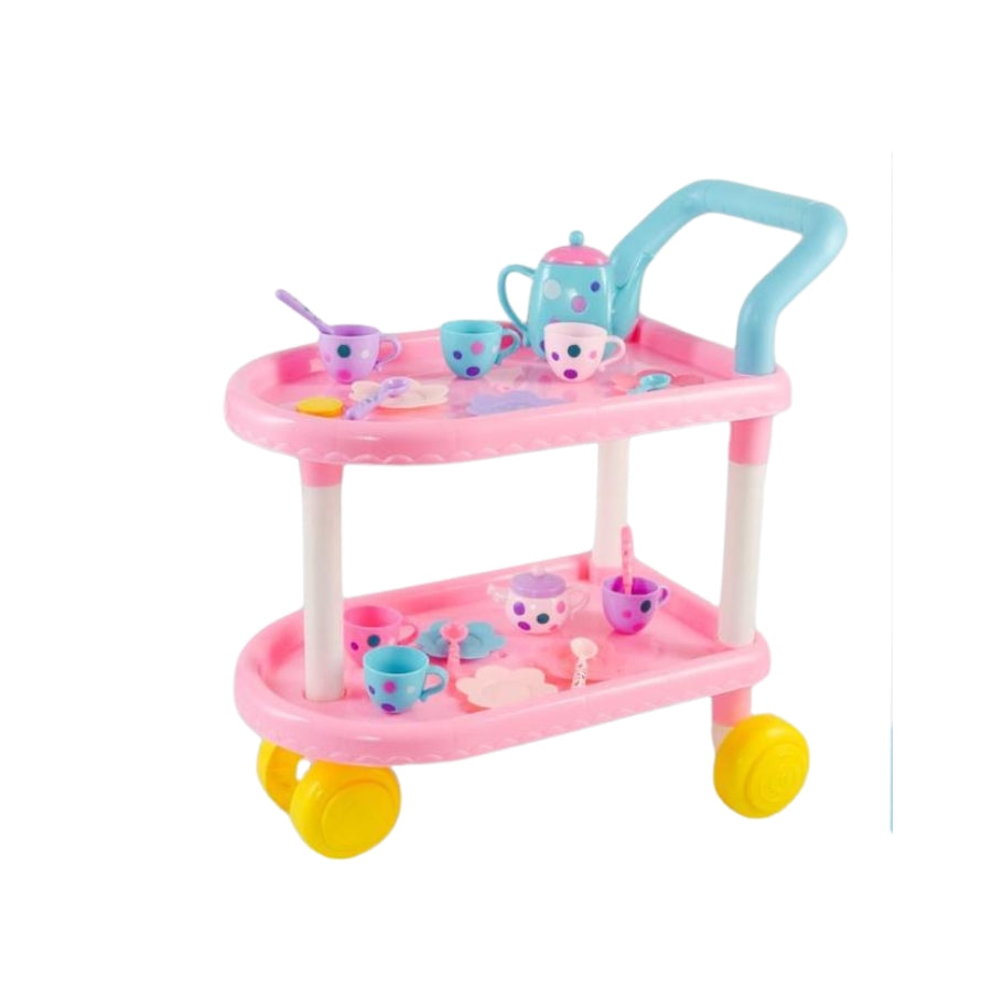 Deluxe Tea Party Cart Play Set - Mobile Tea Service with Complete Accessories