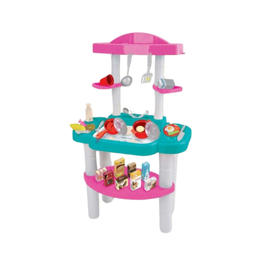 Barbie Kitchen Set - DIY Play Kitchen with Sound, Light & Water Features