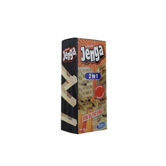 Classic Jenga 2-in-1 - Numbered Wood Block Stacking Game