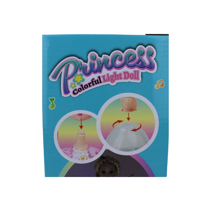 Princess Colorful Light Doll - 360° Rotating Musical Dancing Doll with LED Lights