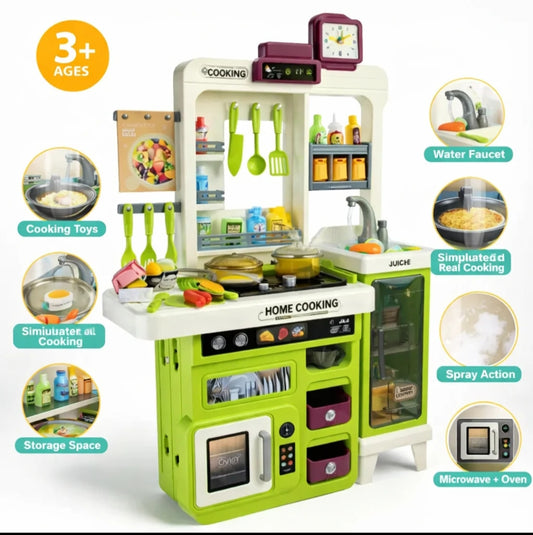 Western Kitchen Pretend Play Set – Light, Sound & Water Spray Cooking Toy