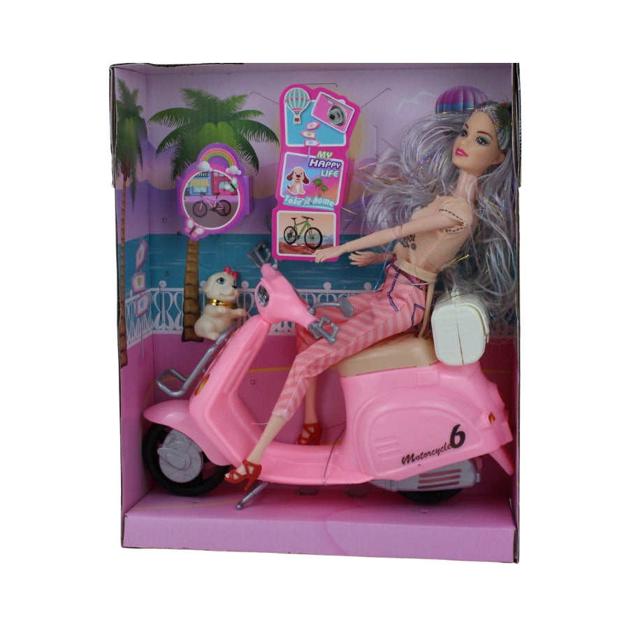 My Happy Life - Fashion Doll with Pink Vespa Play Set