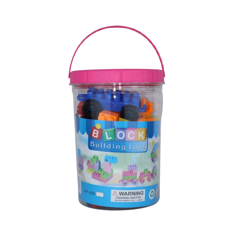 47 Pcs Block Building Toys - Construction Set in Storage Bucket
