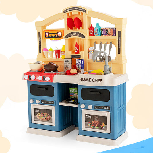 Deluxe Home Chef Kids Kitchen Playset with Running Water, Steam Stove, Lights & Sounds