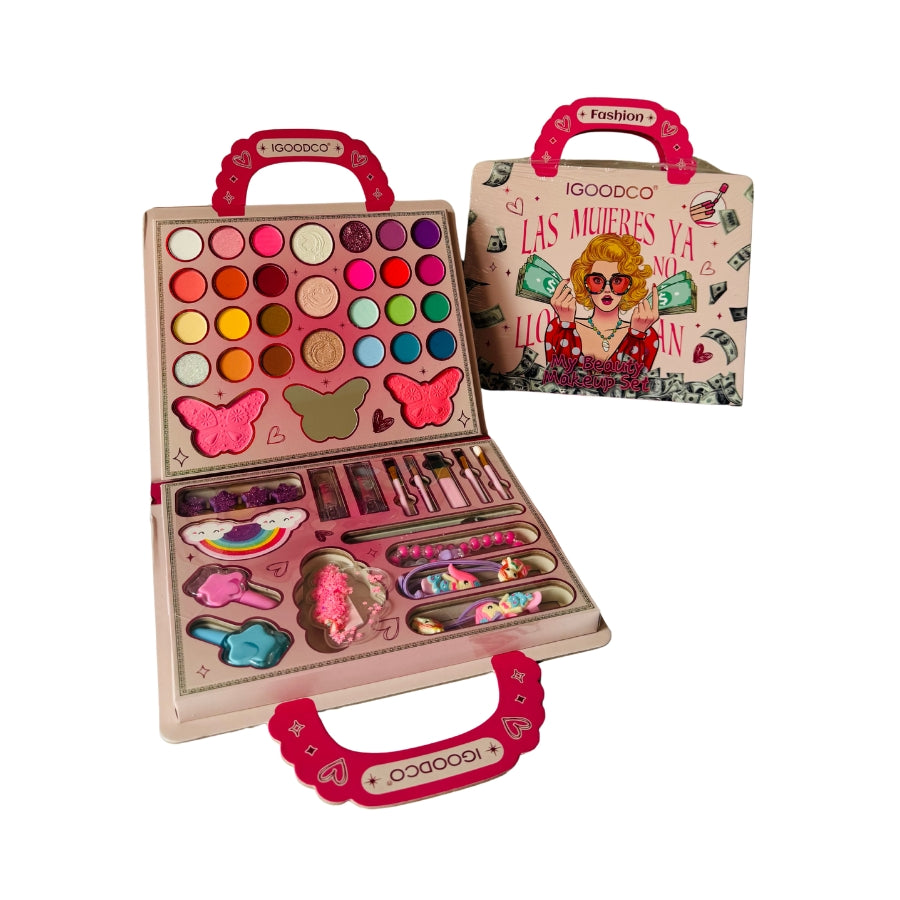 Fashion Handbag Kids Makeup & Beauty Play Set – Portable Pretend Cosmetic Kit