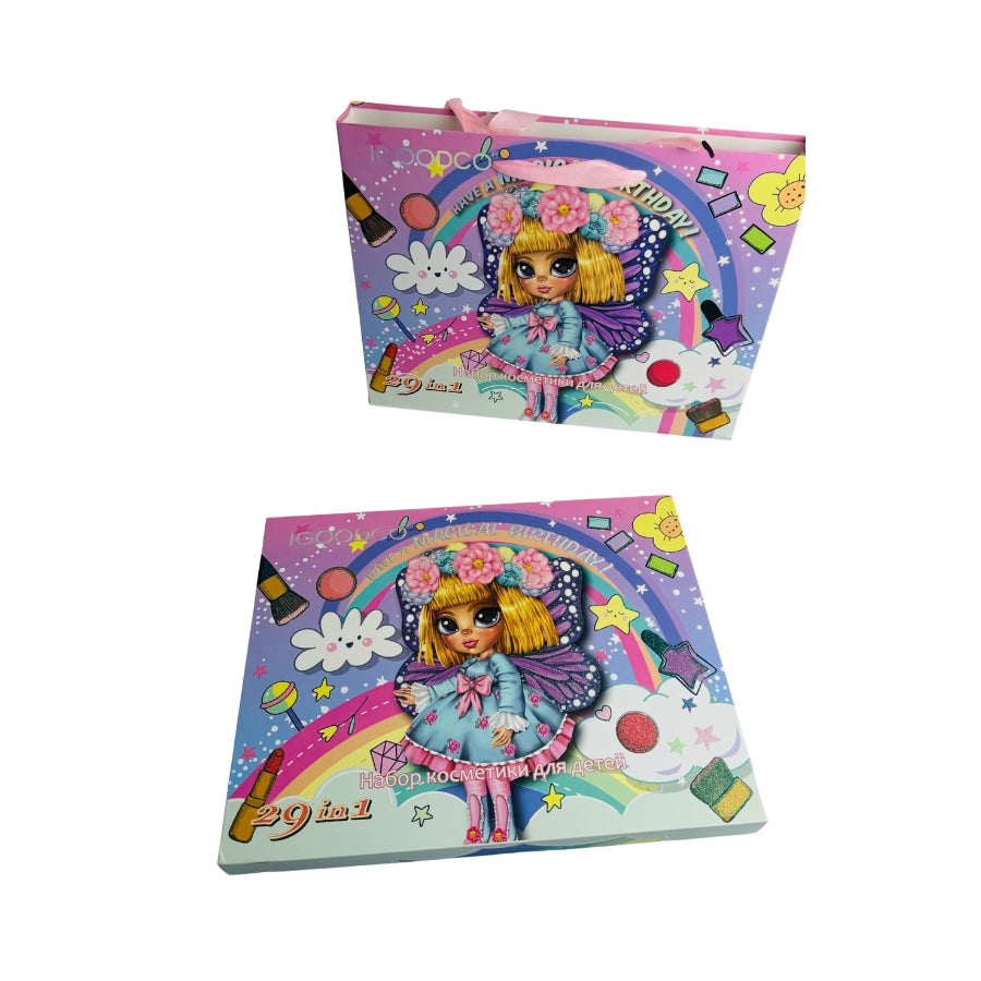 Magical Rainbow Makeup & Beauty Play Set for Kids – Pretend Cosmetic Toy Kit