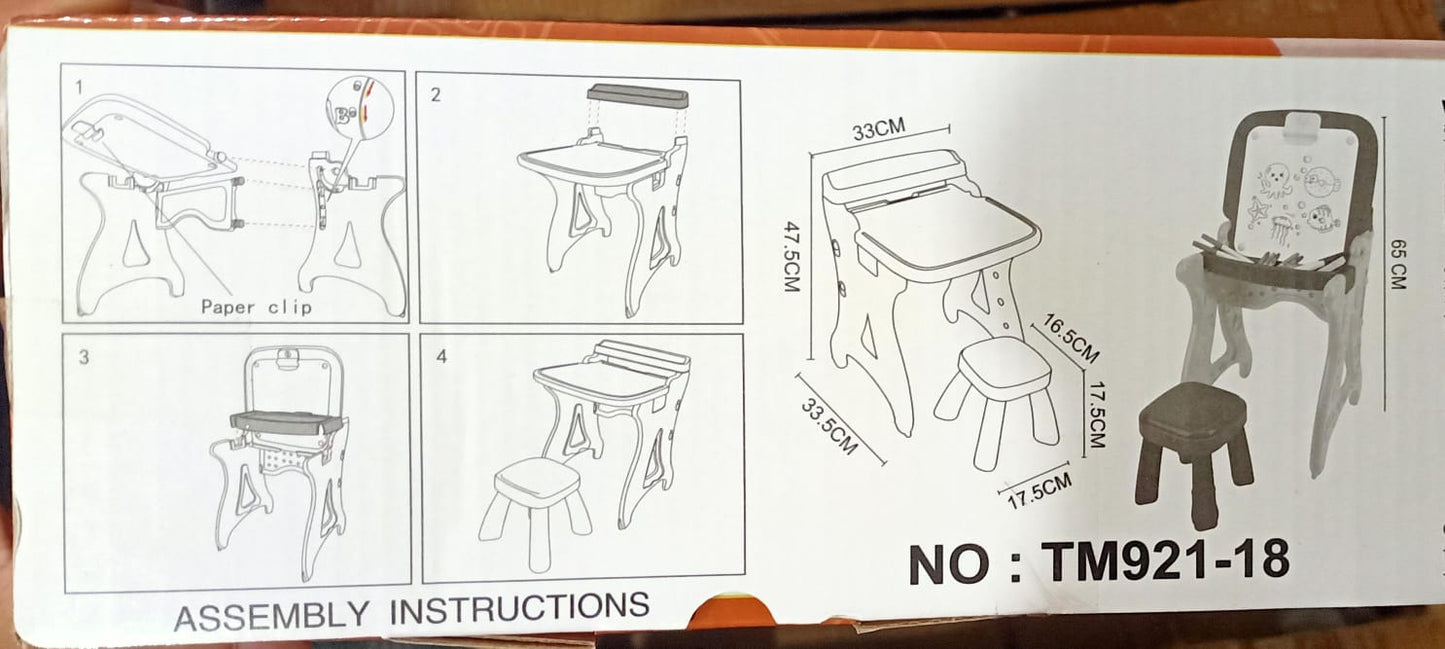Drawing & Easel Learning Desk With Stool