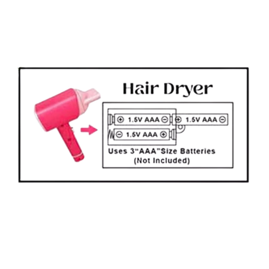 13 Pcs - Pretend Play Hair Salon Set for Girls with Functional Hairdryer