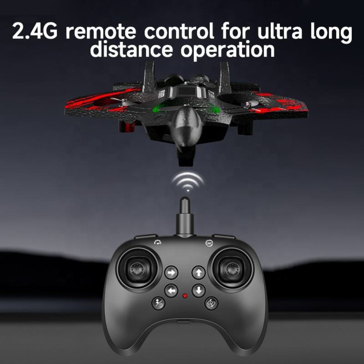 Fighter Plane | RC Drone Plane with LED Lights & Stunts