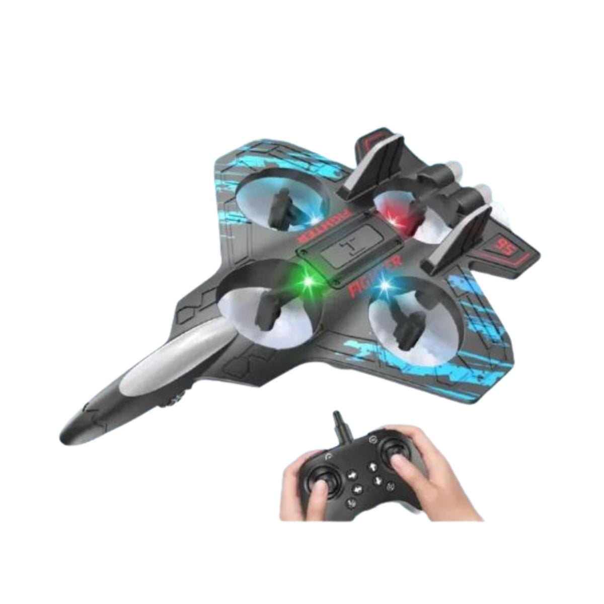 Fighter Plane | RC Drone Plane with LED Lights & Stunts