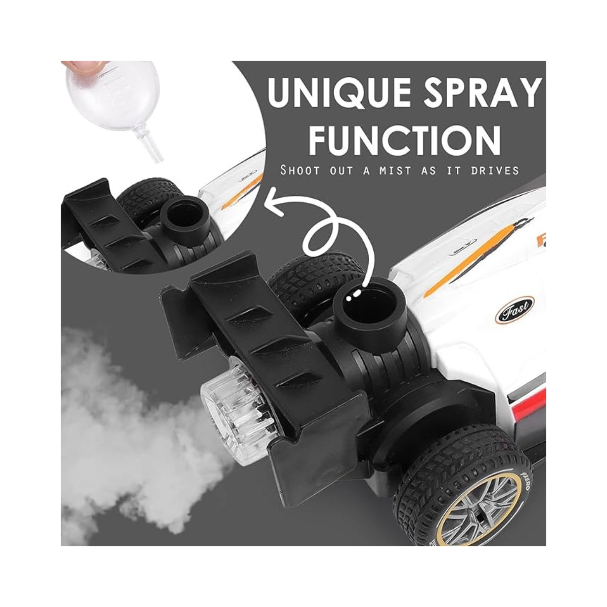 RC Speed Formula F1 Car, 1:14 Scale, Remote Control, Rechargeable, with Smoke Spray, Realistic Sound & Light