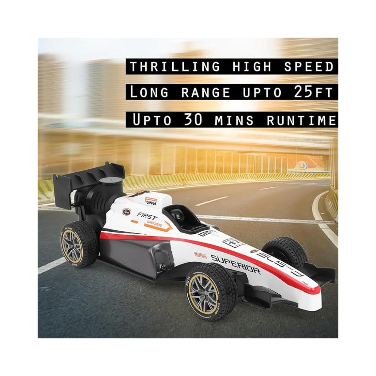 RC Speed Formula F1 Car, 1:14 Scale, Remote Control, Rechargeable, with Smoke Spray, Realistic Sound & Light