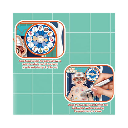 Crazy Doctor Operation Board Game - Remove the Objects Get the Buzzer