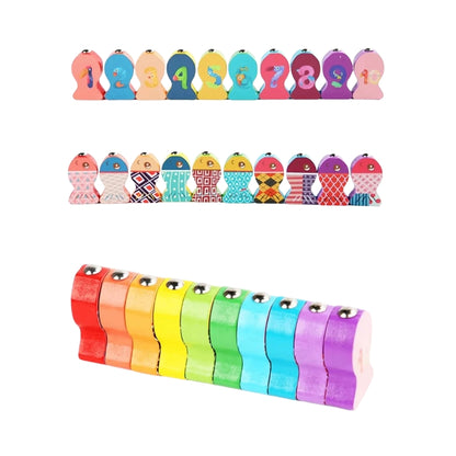 6 in 1 Wooden Montessori Learning Board – Alphabet, Number & Magnetic Fishing Game Fun!