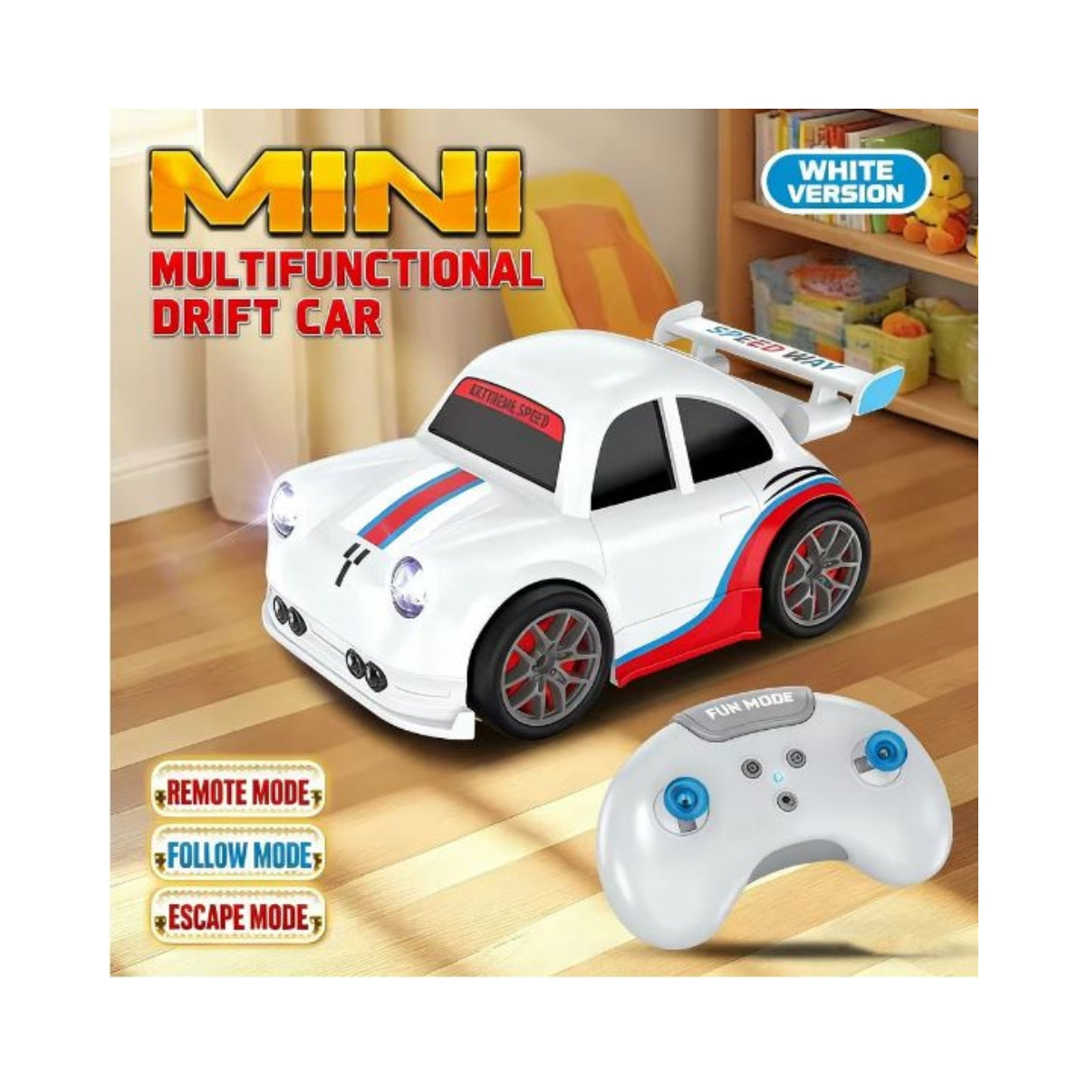 4WD Mini Remote Controlled Drift Stunt Car – 360° Spin, Lights, Music, & Sensor-Controlled