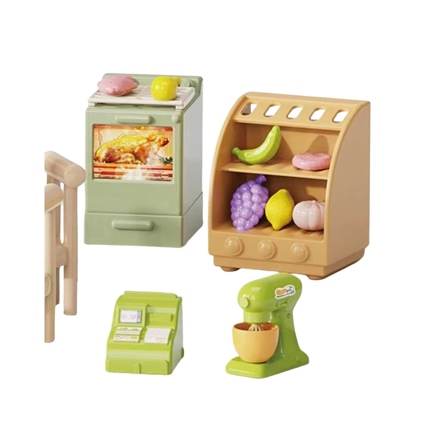 51-Piece DIY Mini Kitchen Playset for Children, with Various Cooking Utensils and Accessories for Pretend Play at Home.