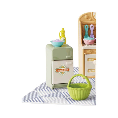 51-Piece DIY Mini Kitchen Playset for Children, with Various Cooking Utensils and Accessories for Pretend Play at Home.