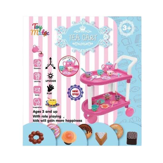 Deluxe Tea Party Cart Play Set - Mobile Tea Service with Complete Accessories