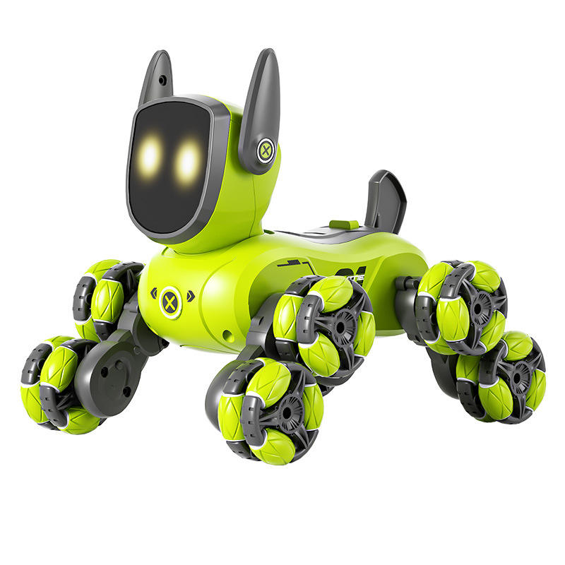 RC Stunt Robot Dog – 8-Wheel Drifting Mechanical Puppy Toy with Lights & Remote Control
