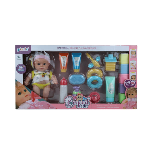 Beyond Cute Baby Doll - Deluxe Play & Care Set with Sound & Accessories