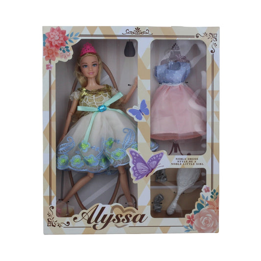 Alyssa Fashion Doll Deluxe Set - With Extra Dress, Shoes & Accessories
