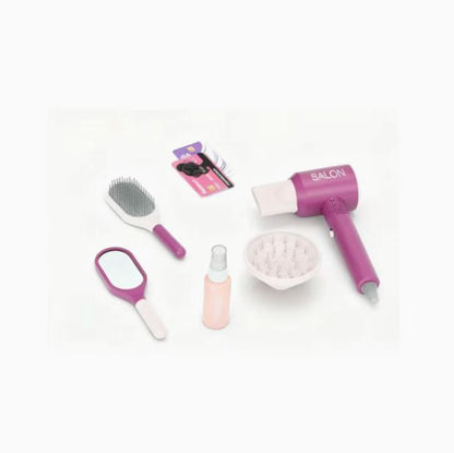 Girls Hair Salon Toy Kit with Functional Hairdryer & Styling Accessories
