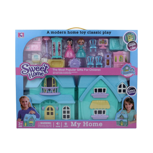 Sweet Home - Deluxe Dollhouse Play Set with Sound & Light