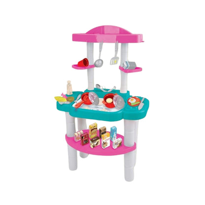 Barbie Kitchen Set - DIY Play Kitchen with Sound, Light & Water Features