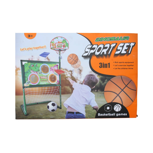 3-in-1 Sport Set - Basketball, Soccer & Bean Bag Toss Game