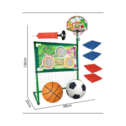 3-in-1 Sport Set - Basketball, Soccer & Bean Bag Toss Game