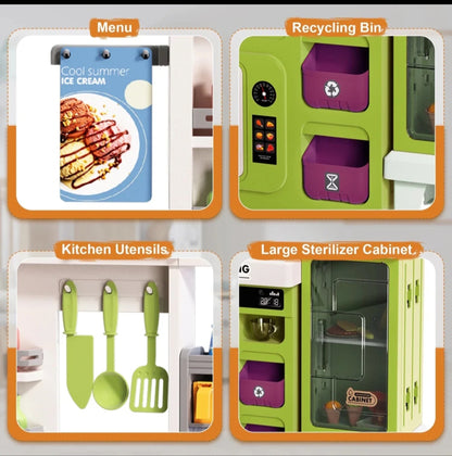 Western Kitchen Pretend Play Set – Light, Sound & Water Spray Cooking Toy