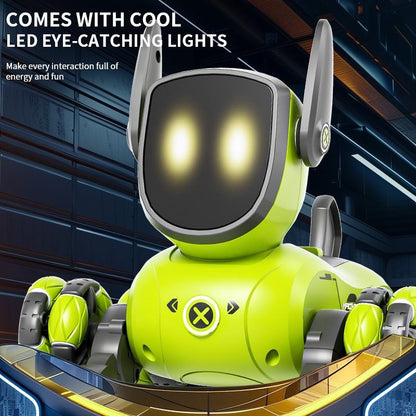 RC Stunt Robot Dog – 8-Wheel Drifting Mechanical Puppy Toy with Lights & Remote Control