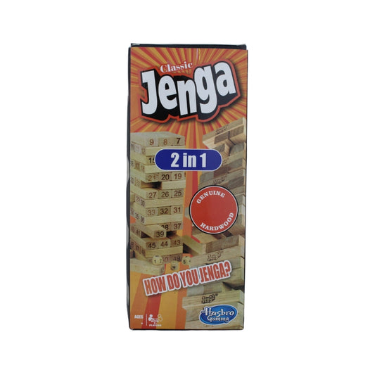 Classic Jenga 2-in-1 - Numbered Wood Block Stacking Game