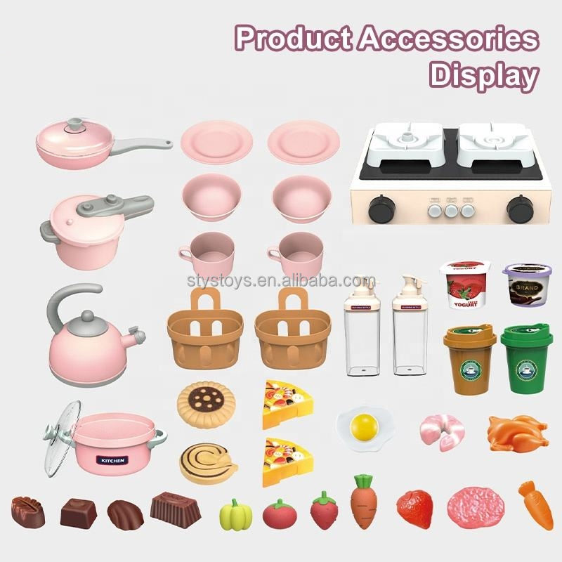 Dream Kitchen DIY Kids Play Set with Smoke, Lights, Sounds & Running Water – 37" Interactive Pretend Play Kitchen