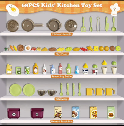 Western Kitchen Pretend Play Set – Light, Sound & Water Spray Cooking Toy