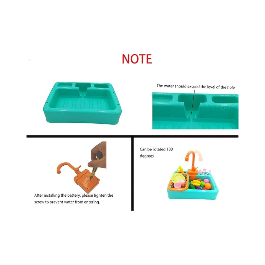 Electric Kitchen Sink Toy with Running Water