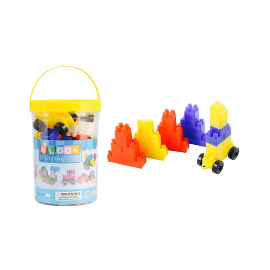 47 Pcs Block Building Toys - Construction Set in Storage Bucket