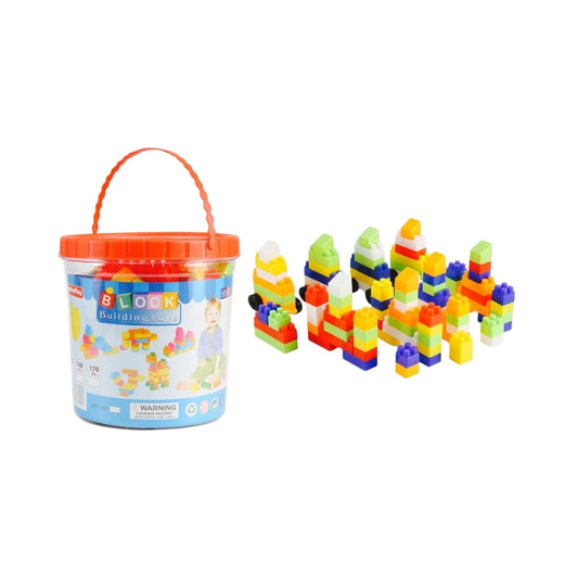 94 Pcs Block Building Toys - Construction Set in Storage Bucket