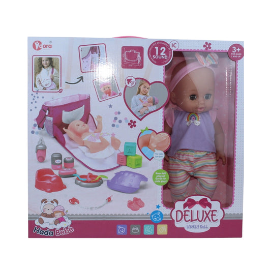 Hada Bebé Deluxe Lovely Doll - Baby Care Play Set with 12 Sounds