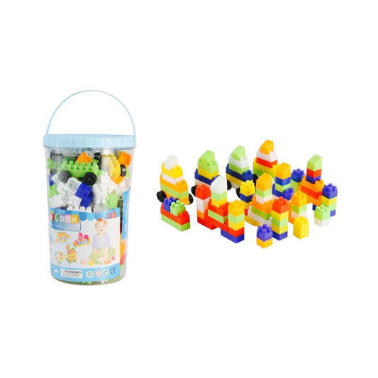 158 PCS Block Building Toys - Construction Set in Storage Bucket