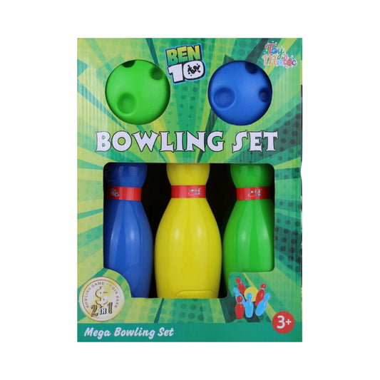 Ben 10 Themed Mega Bowling Set - 2-in-1 Indoor/Outdoor Game + Coin Collector