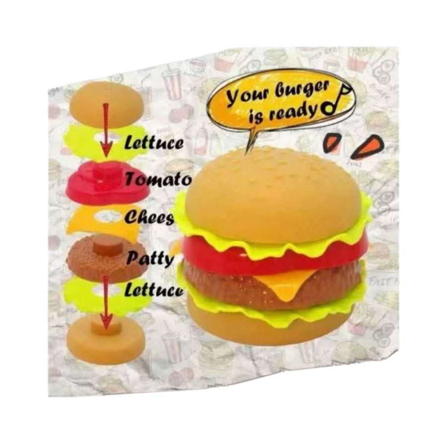 Kids Fast Food Pretend Play Set - 18 Pieces – Burger, Sadwich & Fries