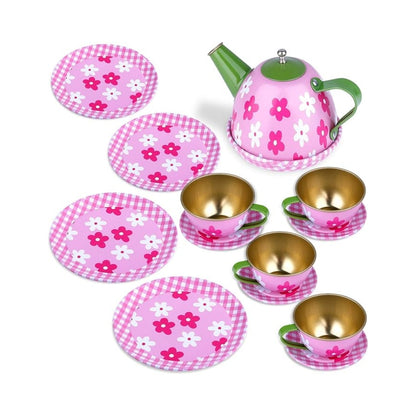 Metal Tea Set - 15Pcs Pretend Play Set