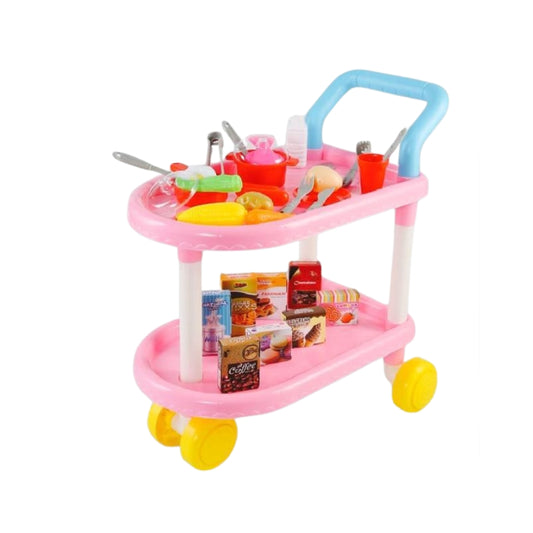 Deluxe Unicorn Kitchen Cart Play Set - My Little Trolley with Complete Cooking Accessories