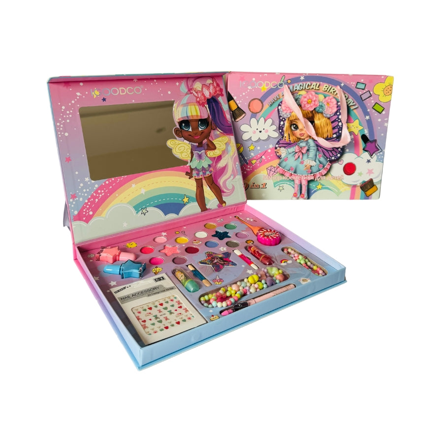 Magical Rainbow Makeup & Beauty Play Set for Kids – Pretend Cosmetic Toy Kit