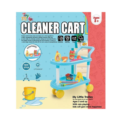 Deluxe Cleaning Cart Play Set - My Little Trolley with Complete Accessories