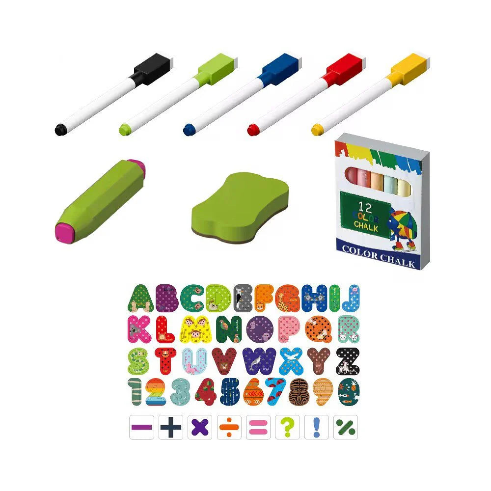 2-in-1 Kids Double-Sided Drawing Board with Chalk & Markers – Ages 3+