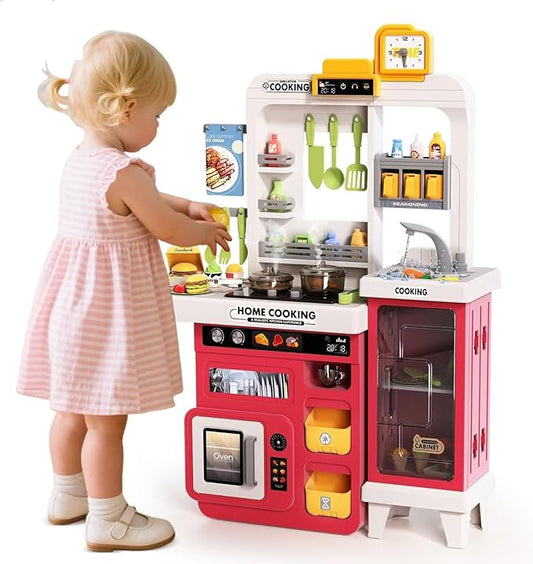 Western Kitchen Pretend Play Set – Light, Sound & Water Spray Cooking Toy